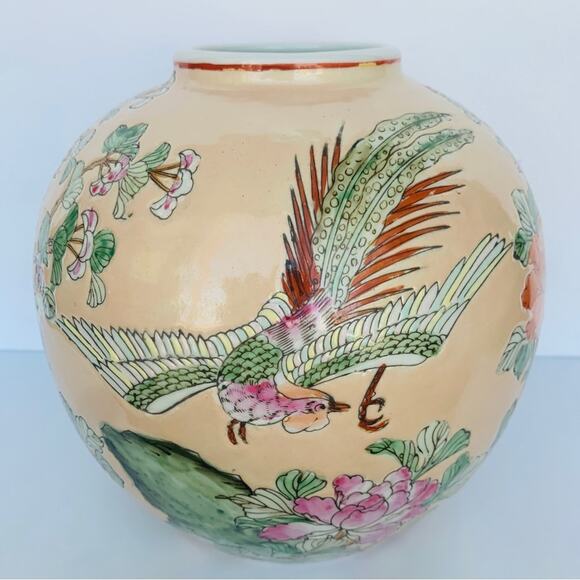 Antique Chinese Famille Rose Porcelain Phoenix Birds Ginger Jar vase - Picture 2 of 13
